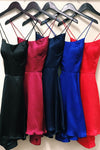 Spaghetti Straps Criss Cross Fuchsia Homecoming Dress