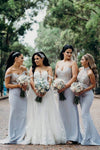 Mermaid Sequins Lilac Long Bridesmaid Dress