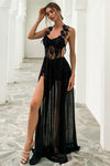 Sexy Black Lace Long Party Dress with Slit