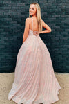 Stunning Pearl Pink Sequins A-Line Long Formal Dress