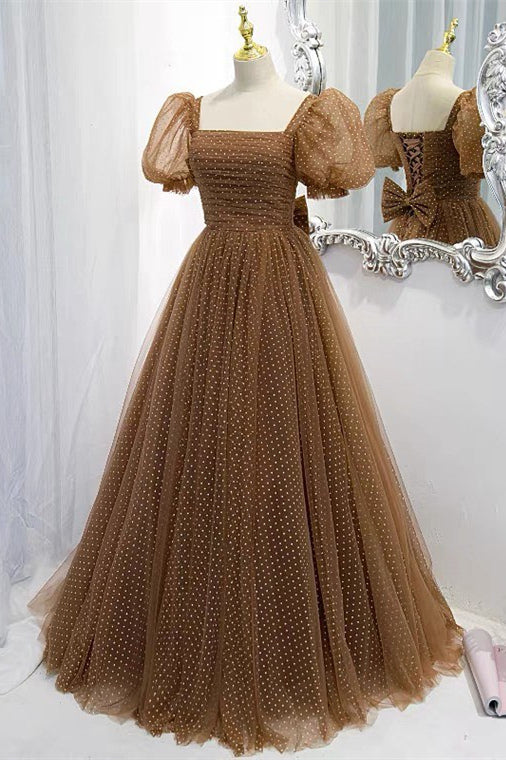 brown dress with white spots 1950s Brown Polka Dot Cotton Swing Dress with Pockets