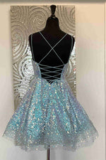 Cute Hot Pink Sequins A-Line Homecoming Dress