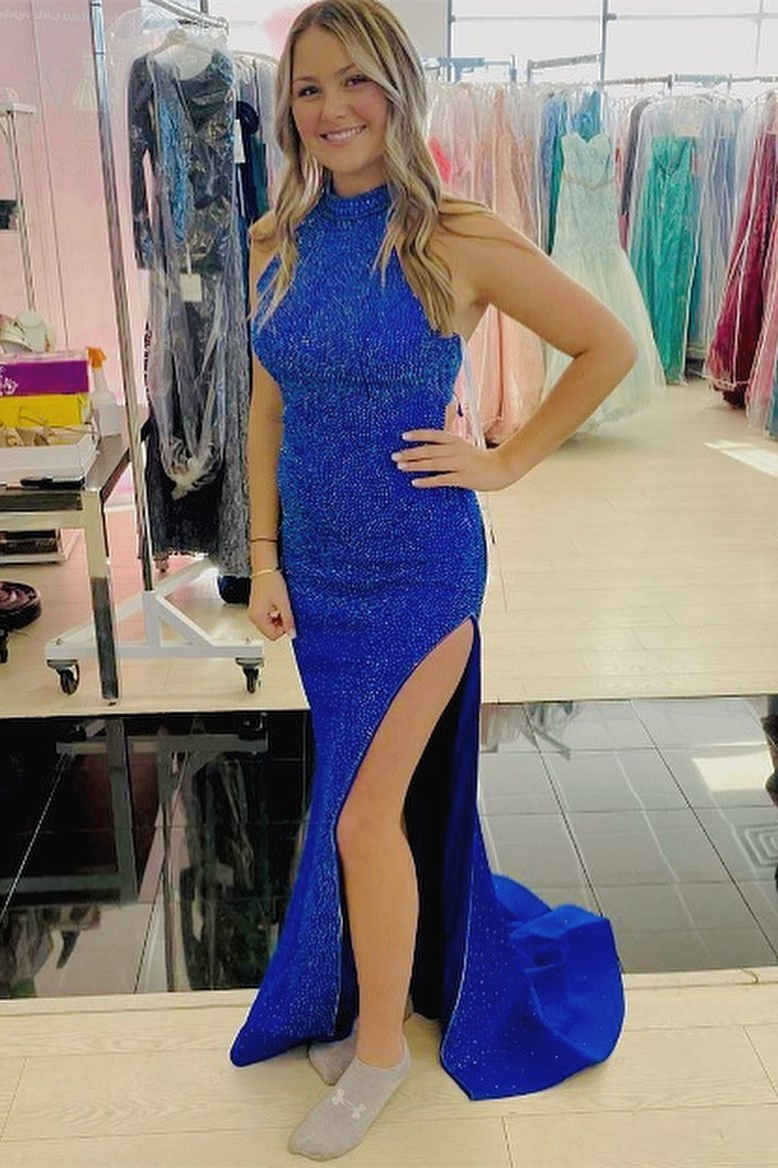 strapless open back dress Dressime Two Pieces Puff Sleeve Tie-Back Long Prom Dress – dressime main image 0