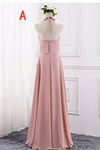 Chiffion Halter Pink Mismatched Bridesmaid Dress