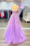 Gorgeous Lavender A-Line Long Formal Dress with Appliques