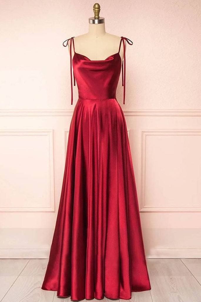 Simple Tie Shoulder A-Line Long Bridesmaid Dress FancyVestido Simple Tie Shoulder A-Line Long Bridesmaid Dress FancyVestido