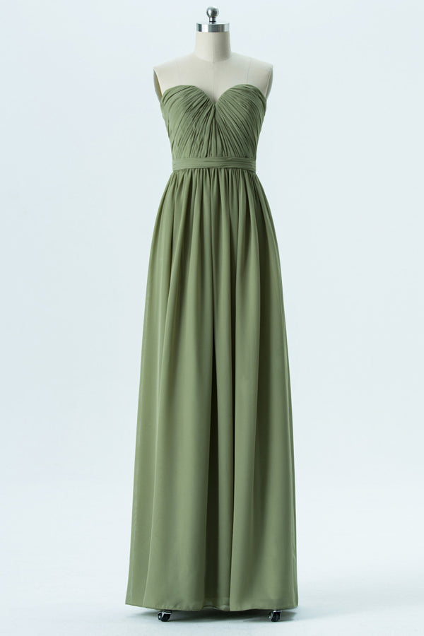 Oliver Green Sweetheart Chiffon Bridesmaid Dress with Belt – FancyVestido