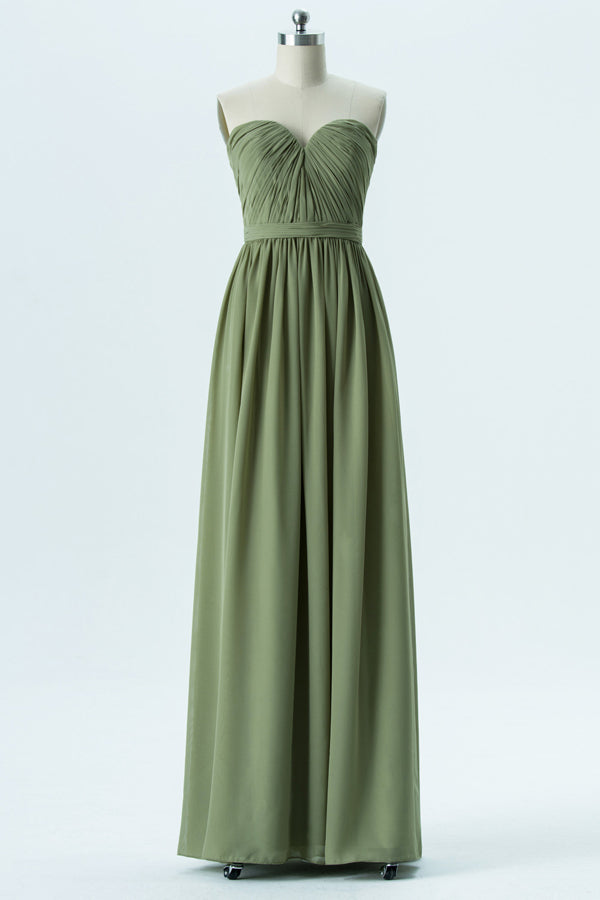 Oliver Green Sweetheart Chiffon Bridesmaid Dress with Belt