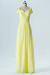 Cold Shoulder Backless Yellow Bridesmaid Dress