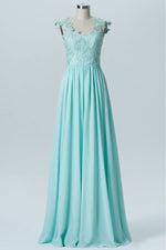 Backless Mine Blue Bridesmaid Dress with Lace Top