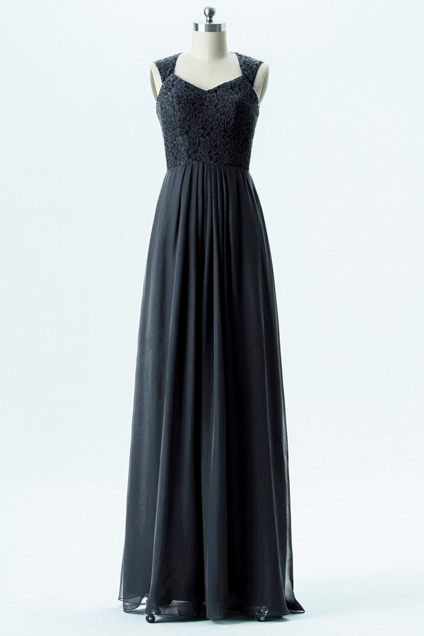 Lace Top Dark Navy Long Bridesmaid Dress FancyVestido Lace Top Dark Navy Long Bridesmaid Dress FancyVestido