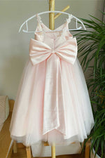 Adorable Pink Lace Tulle Flower Girl Dress