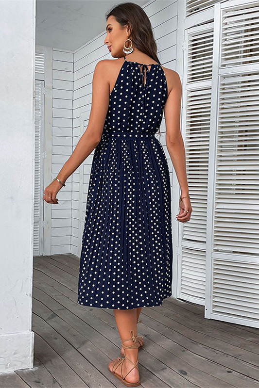 Polka Dot Halter Summer Beach Dress