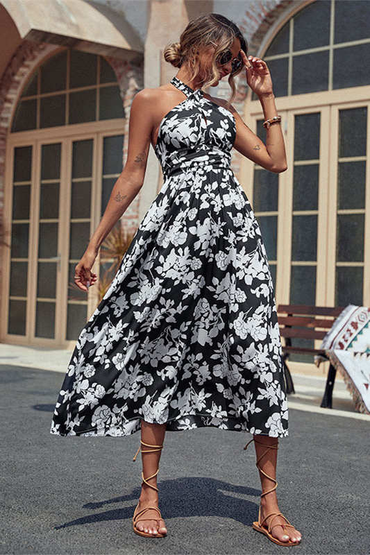 Halter Floral Prine Summer Dress – FancyVestido
