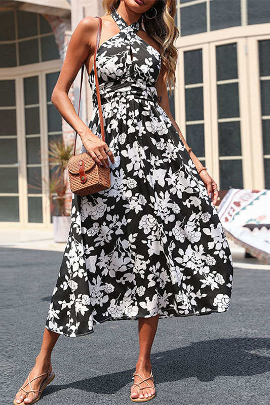 Halter Floral Prine Summer Dress