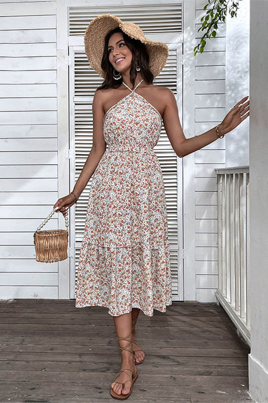 Hlater Floral Printed Long Summer Dress