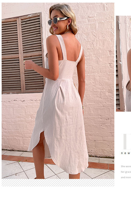 Straps Hi-Low Long Summer Dress