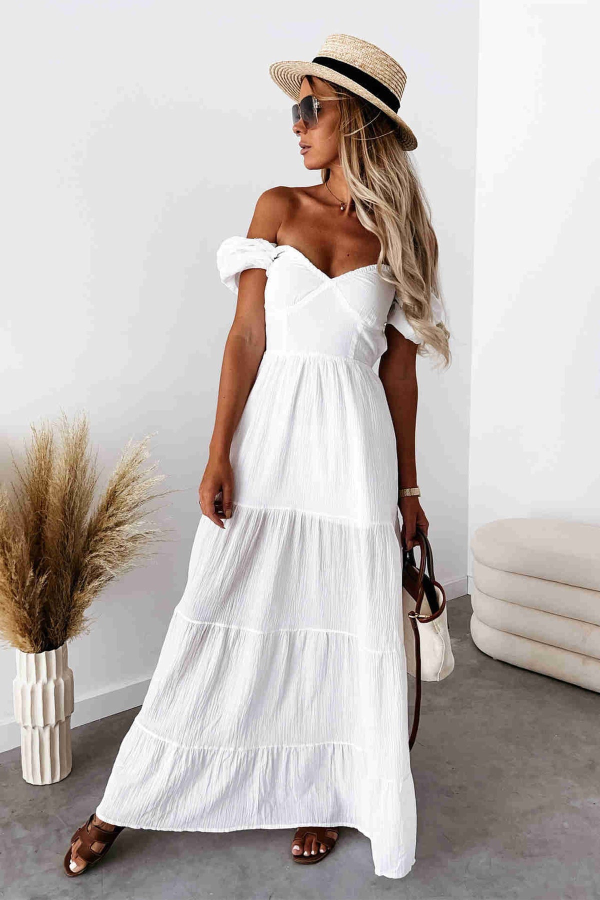 Boho Tie Straps White Summer Dress