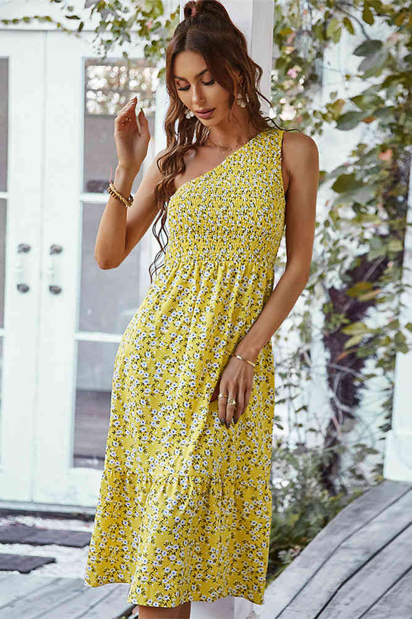 One Shoulder Floral Prince Summer Dress