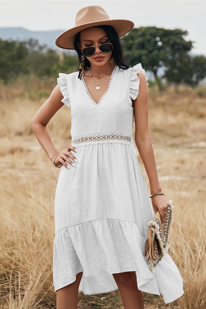 Boho Navy V-Neck Long Sundress