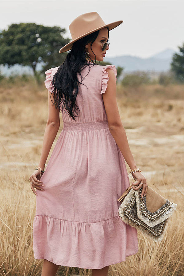 Boho Navy V-Neck Long Sundress