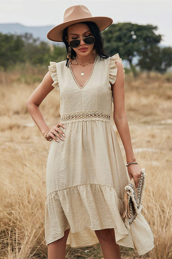 Boho Navy V-Neck Long Sundress