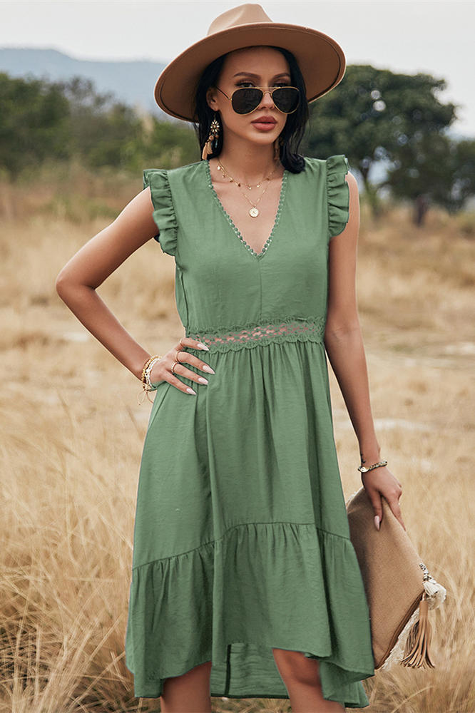 Boho Navy V-Neck Long Sundress