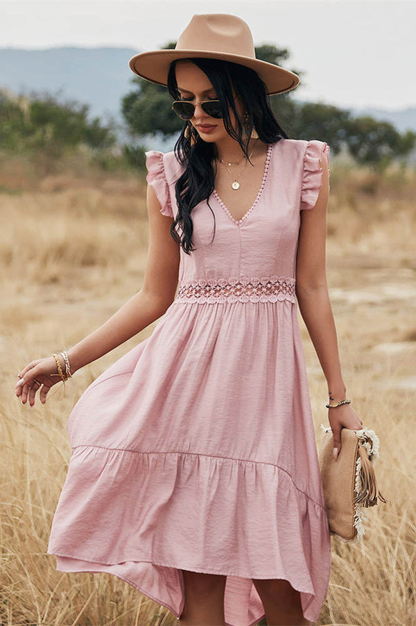 Boho Navy V-Neck Long Sundress