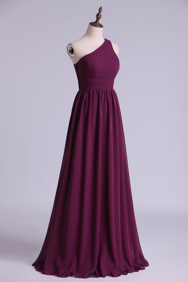 Grape One Shoulder A-Line Bridesmaid Dress