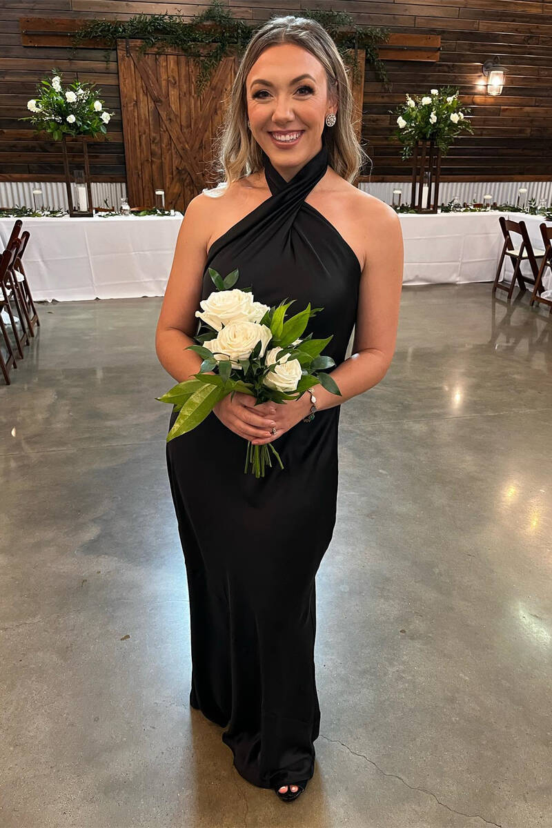 Cross Front Halter Champagne Floor Length Bridesmaid Dress FancyVestido Cross Front Halter Champagne Floor Length Bridesmaid Dress FancyVestido