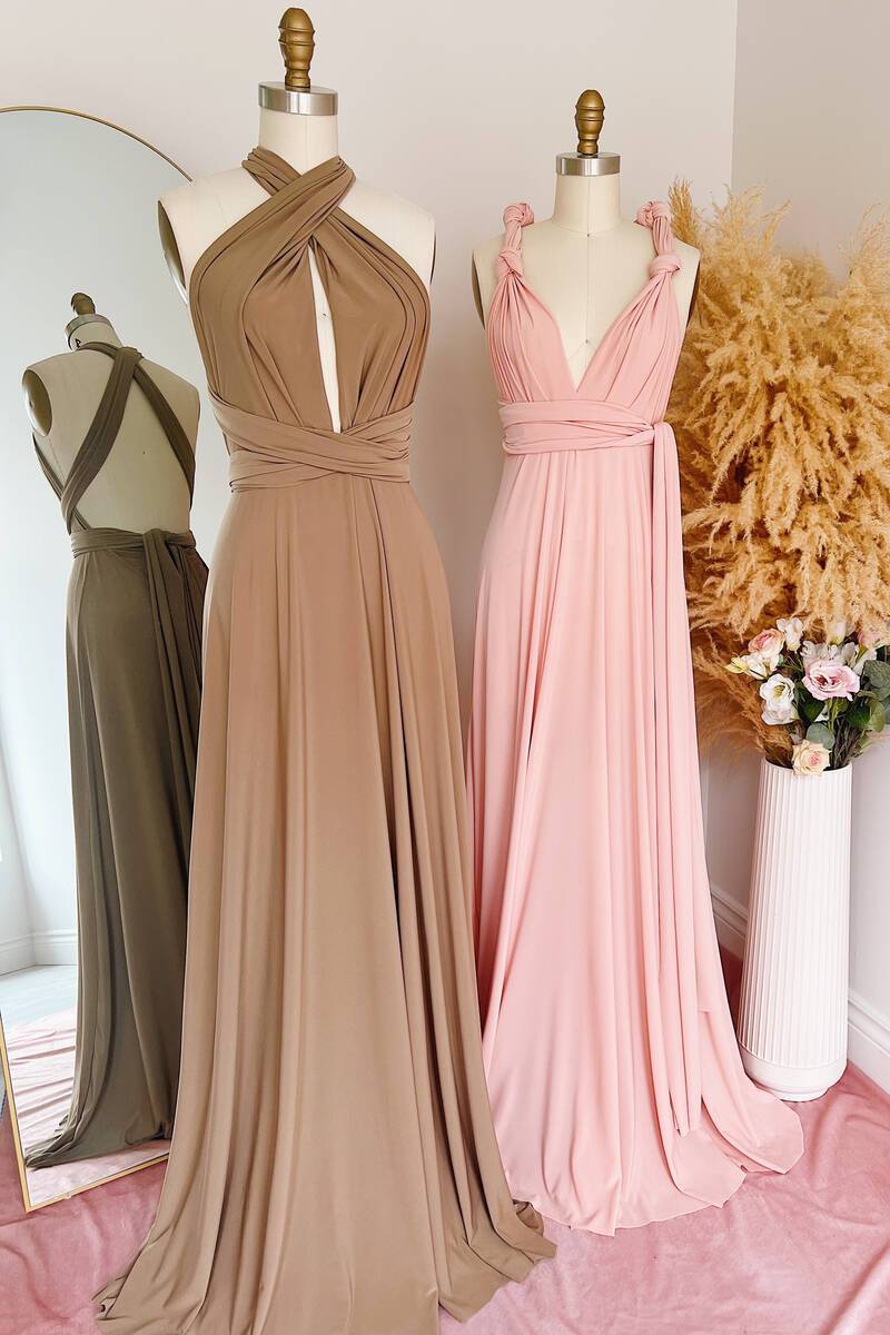 Chic A-Line Long Multiway Bridesmaid Dress FancyVestido Chic A-Line Long Multiway Bridesmaid Dress FancyVestido
