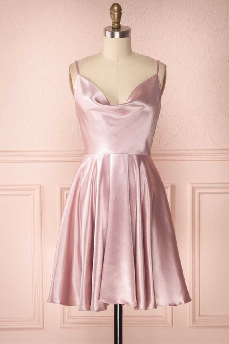 Cute A-Line Dusty Rose Short Homecoming Dress
