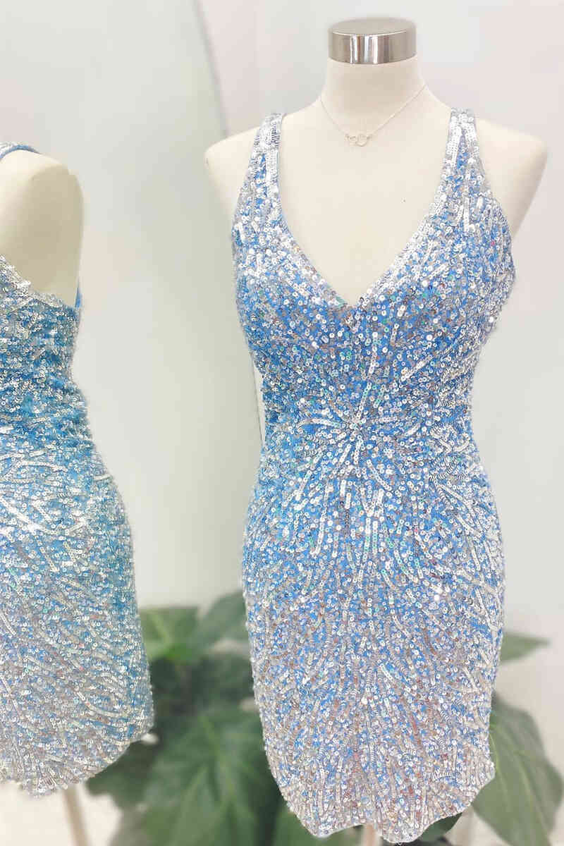sachin and babi light blue dress Blue Homecoming Dresses