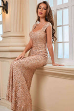 Mermaid Dark Green Sequined Long Evening Dress