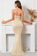 Mermaid Sweetheart Champagme Long Evening Dress with Belt