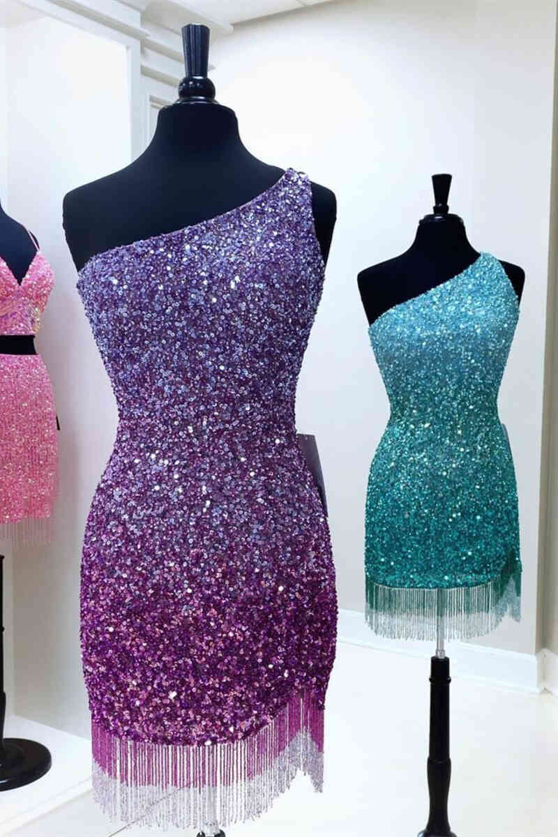 This tight short homecoming dress features hater neckline and sequins. FancyVestido This tight short homecoming dress features hater neckline and sequins. FancyVestido