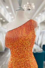 Beaded Fringe Orange Tight Short Homecoming Dress