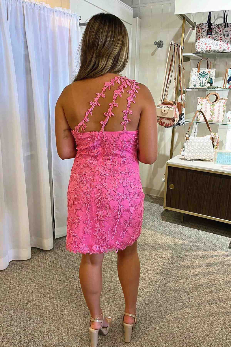 Appliques One Shoulder Bodycon Homecoming Dress