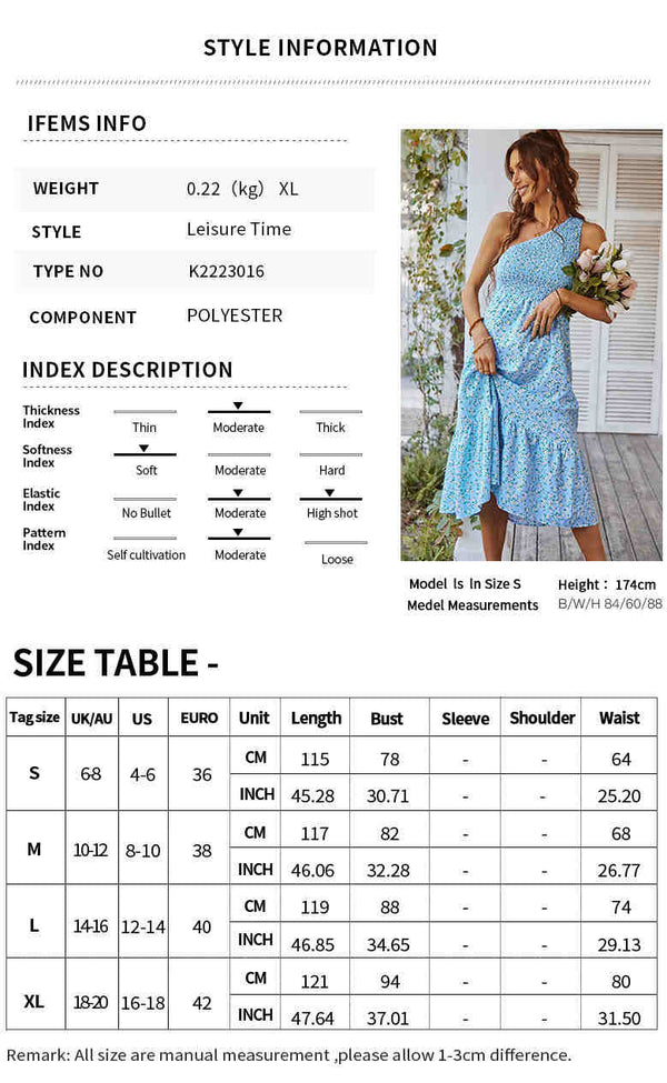 One Shoulder Floral Prince Summer Dress