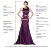 Jewel Neck Appliques Lavender Prom Dress with Train