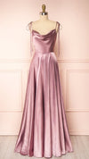 Tie Straps Burgundy Long Prom Dress with Slit