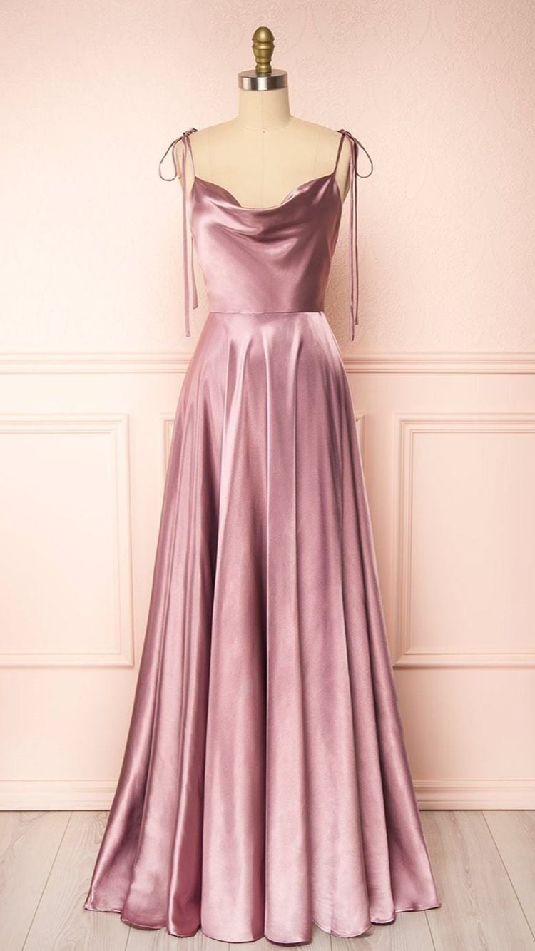Tie Straps Burgundy Long Prom Dress with Slit – FancyVestido
