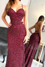 Sparkly Sequin Pink Prom Dress with Open Back