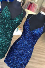 Tight Sequins Royal Blue Homecoming Dress