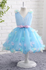 Adorable Appliques Flower Girl Dress with Ribbon Waist