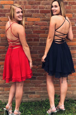 Cross Back Short Chiffon Homecoming Dress