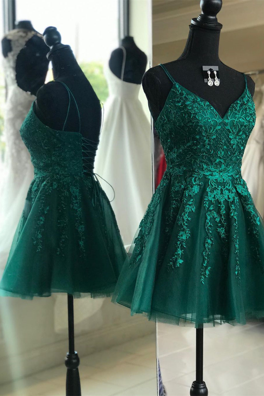 Emerald Green Short Homecoming Dress