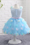 Adorable Appliques Flower Girl Dress with Ribbon Waist
