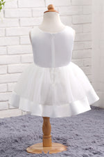 Adorable White Mini Flower Girl Dress