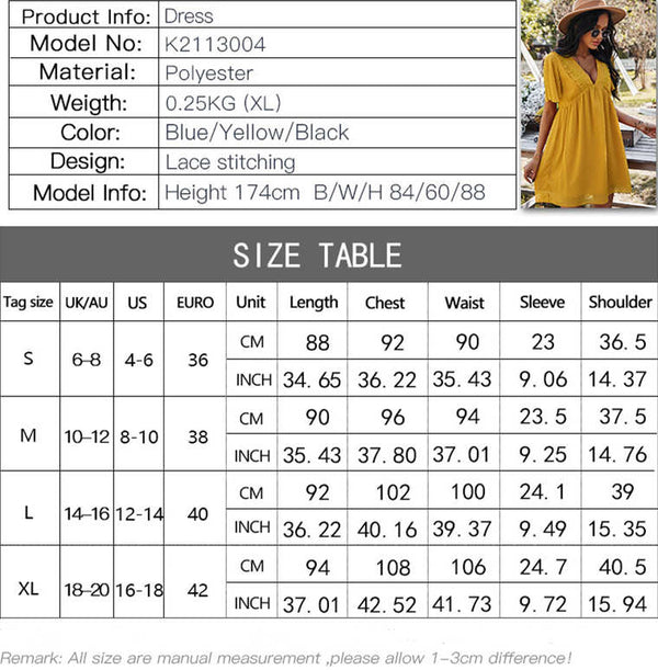 Chiffon Yellow Short Summer Dress with Short Sleeves